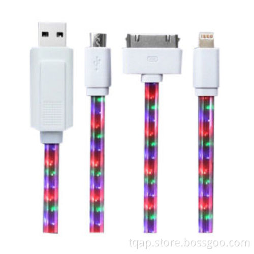 8-pin to USB Data Sync Charger Cable with LED Flash Light, 1.0m Length